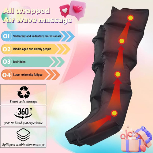BlueDreamer E12-5 Masajeador Electrico De Pies Piernas Botas Aire Compresion color negro