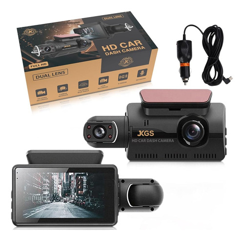 Jkgs Hd Car Dash Camera - Monitor De Coche Delantero E Inter