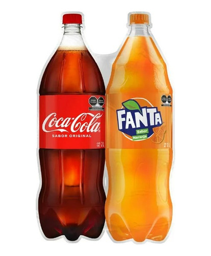 2 Pack Refresco Cola Y Naranja Coca Cola 2 L