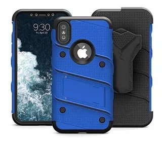 Funda Zizo Para iPhone X/azul/protector De Pantalla D Regalo