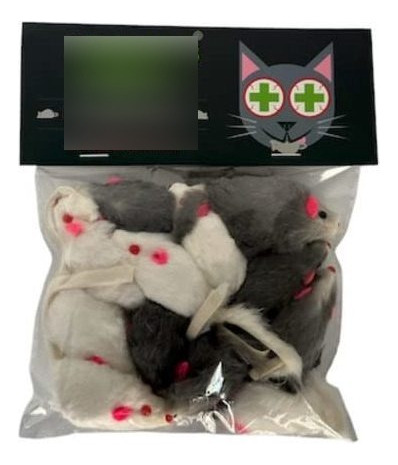 Smokey's Stash Rabbit Fur Mouse Cat Toy 12 Por Paquete Jugue