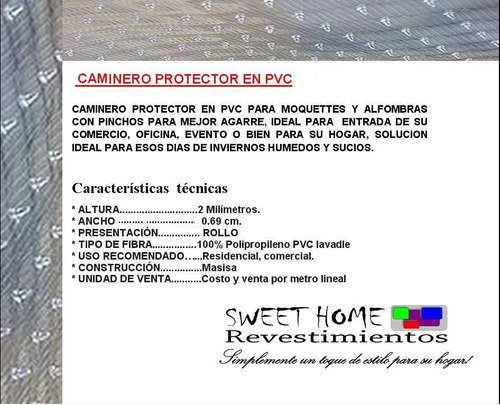 Protector Transparente De Pvc Para Pisos Moquettes