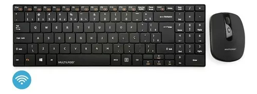 comprar Kit Teclado E Mouse Sem Fio Tc202 Slim Usb Preto Multilaser