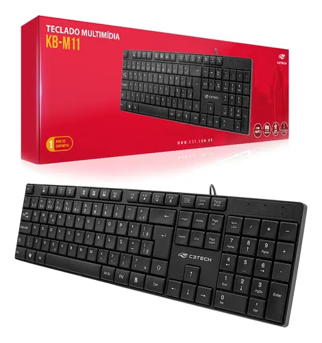 Teclado Usb Multimidia Kb-m11bk Preto C3 Tech