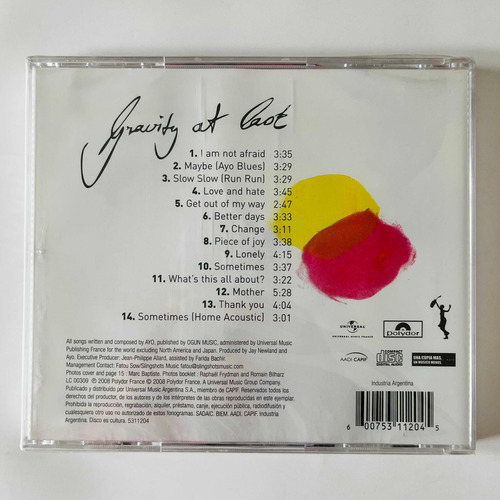 Ayo - Gravity At Last Cd Nuevo