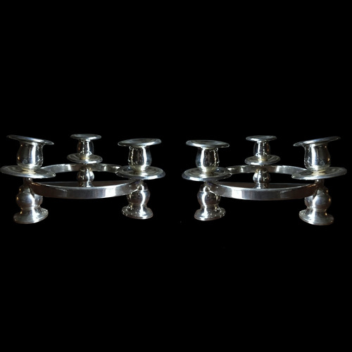 Antiguo Par Candelabros 1194 Arte Antica Antiguedades. (Usado)