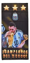 Comprar Toallon Secado Rapido Argentina Campeones Mundial Scaloneta Color Negro Dorado Campeones Del Mundo