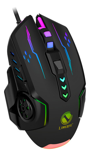 Ratón Ergonómico Con Cable Usb Con Dpi Ajustable Y Colorido