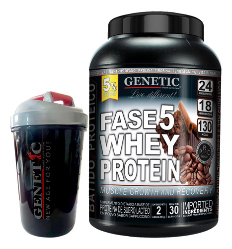 Fase 5 Whey Proteinas Crecimiento Muscular Definido Genetic