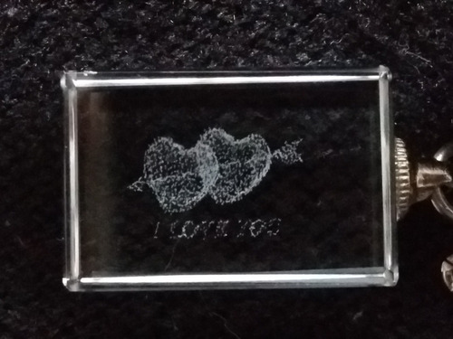 Imagem 4 de 9 de Chaveiro Cristal Gravado A Laser 3d Coração I Love You Novo