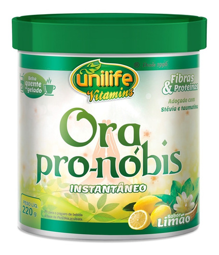 Ora Pro-nóbis Instantâneo Unilife Pronobis 220g Sabor Limão