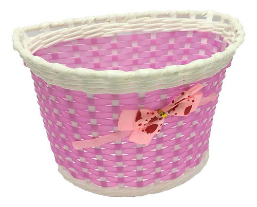 Cesta Infantil Aro 12/16 Plastico Rosa Com Lacinho Cestinha