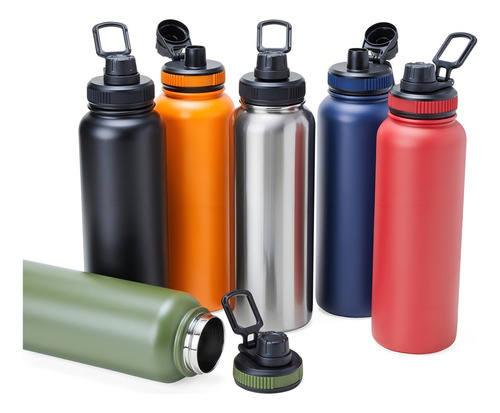 Botella termo Squeeze Academia Hot Cold de acero inoxidable de 1,2 litros, color naranja