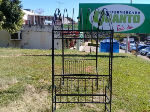 Gazebo De Metal 2metros Com Bancos Sem Lona Forte Ja Pintado