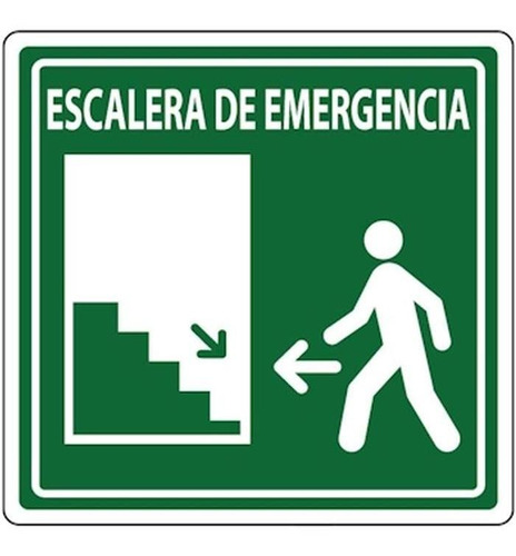 Letrero De Señal De Evacuación, Mxsev-032, 25x25 Cm, De Eva