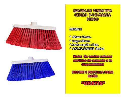 3 Escobas Cepillo P-140 Marca Perico Repuestos De Primera
