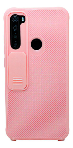 Capa Proteção Câmera Deslizante Compatível Com Redmi Note 8 Cor Rosa