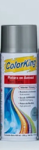 Spray Pintura Esmalte Color King 400ml Plateado