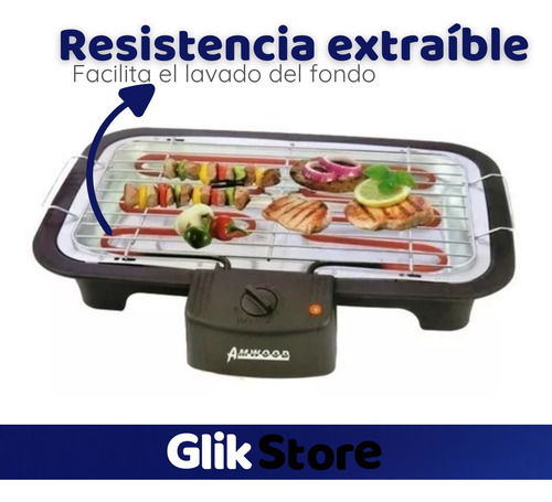 Parrilla Eléctrica Gril Portatil Balcon Regulado Temperatura Negro