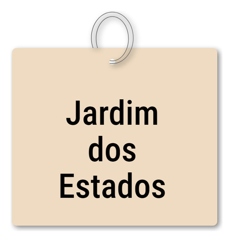 Chaveiro Jardim Dos Estados Mdf Souvenir C/ Argola