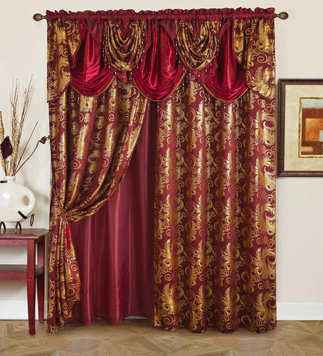 Golden Rugs Jana Collection Juego De Cortinas De Jacquard C.