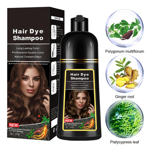 Champú Instantáneo Para Tinte De Cabello Marrón Claro 3 En A
