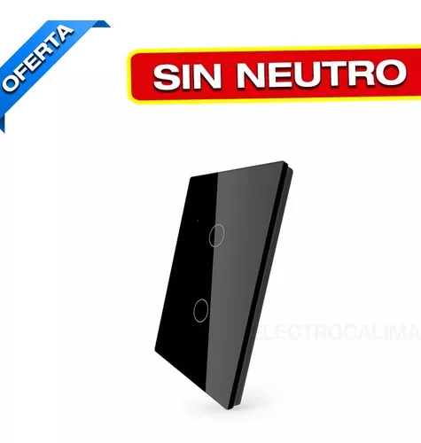 Interruptor inteligente WiFi negro de dos interruptores compatible