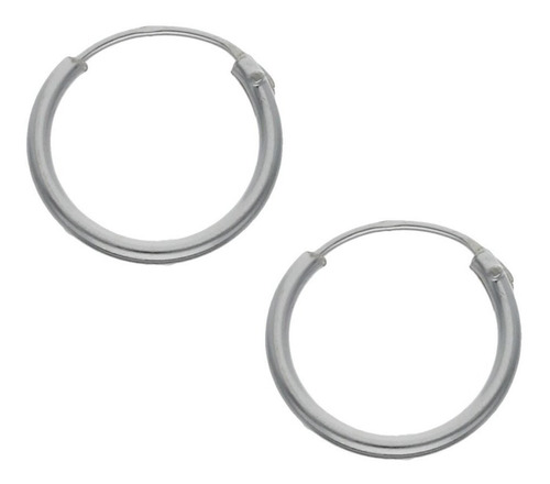 Aros Argolla Lisa 14mm Plata Fina 925 / Todojoyas