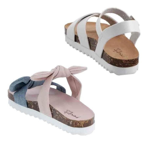 Imagen 5 de 5 de Bipack Sandalia People Kids 7734n Blanco Y Rosa Niña