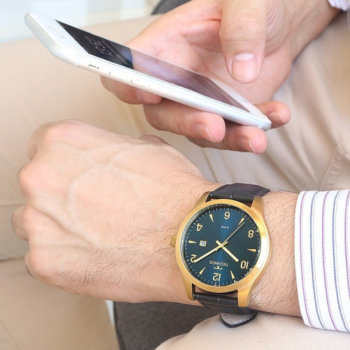 Relógio Technos Masculino Dourado/preto Analógico