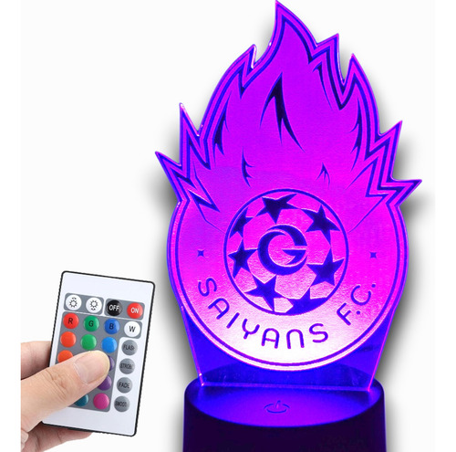 Lampara Led Saiyans Thegrefg Kings League+control 16 Colores Negro