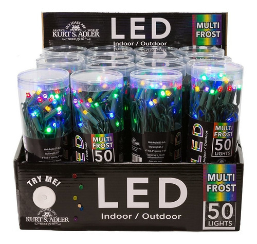 Kurt Adler Ul 50-light 5 Mm Multi Frost Led Set Alambre