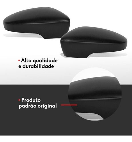 Par Capa Retrovisor Vw Fox 2010 11 12 13 14 Com Seta Preto
