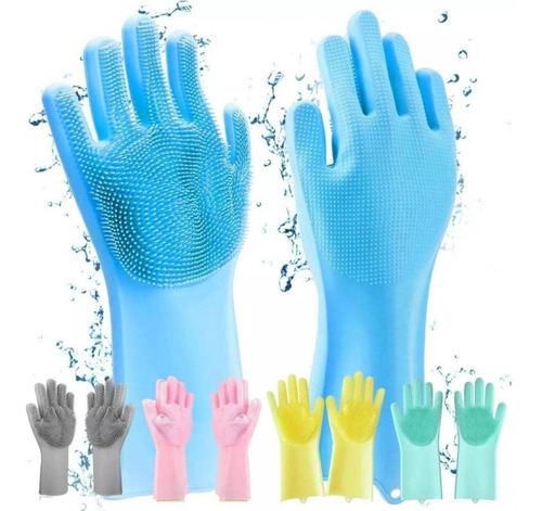 Guantes Mágicos Silicona Para Lavar Platos Mascotas Autos