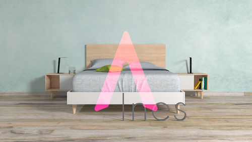 Cama Minimalista Matrimonial Mod. Ines, Base + Cabecera.