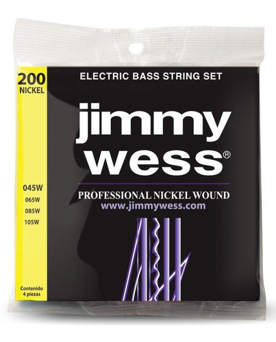 Jgo De 4 Cuerdas P/ Bajo Eléctrico Jimmy Wess Wnb200