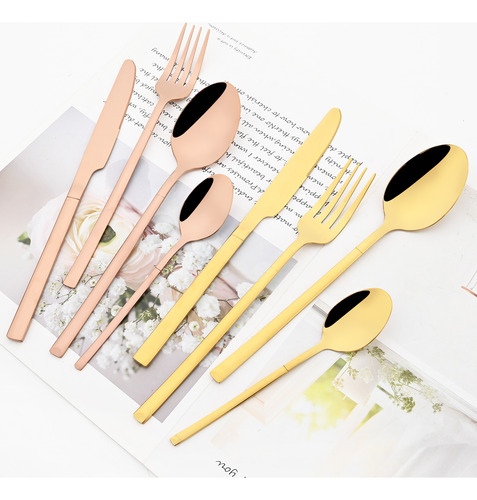 Cubertería, Tenedor, Cuchillo, Cuchara, 24 Unidades, Cuchara