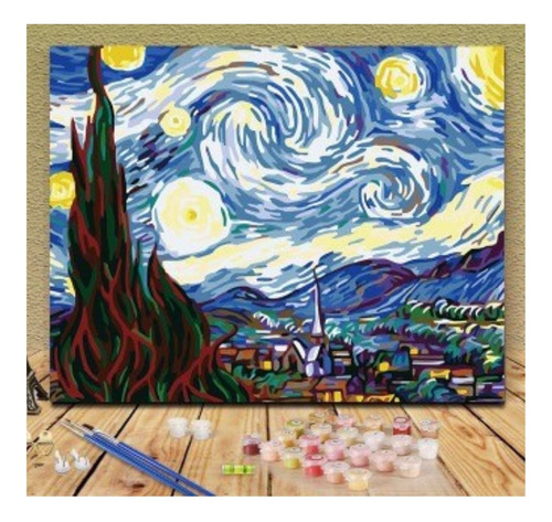 Paint By Number La Noche Estrellada Van Gogh 50x65cm Oleo