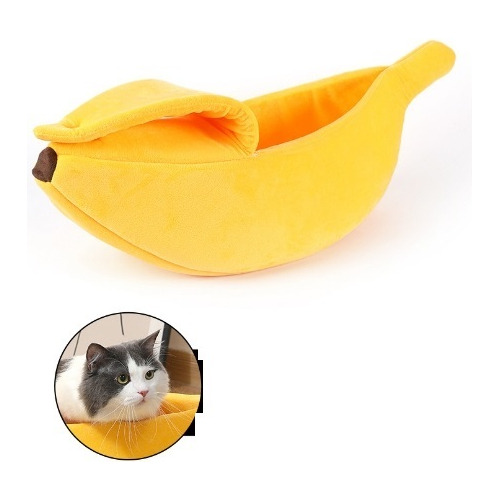 Cama Creativa Banana Para Gatos, Cama Suave Para Gatos
