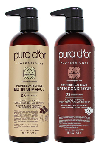 Shampoo E Condicionador Pura D'or Biotina Anti-queda De Cabe