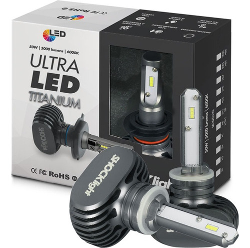 Kit Ultra Led Titanium H27 6000k 12v 50w 10.000 Lumens