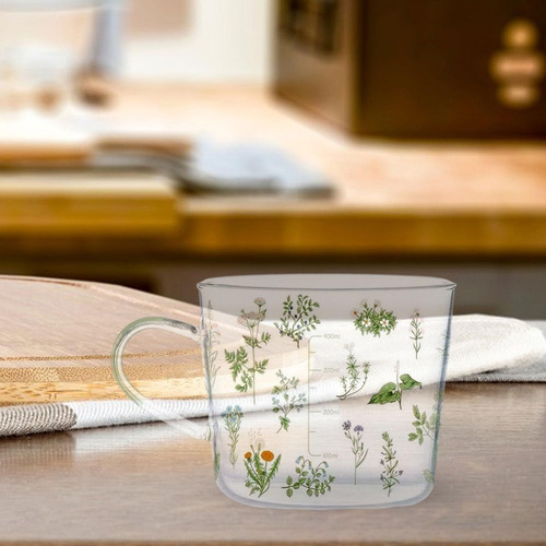 Taza De Cristal Impresa Clara Grande, Tazas De Leche, Jugo