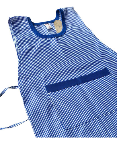 Poncho Pechera Cuadrille Azul Colegio Escolar Uniforme