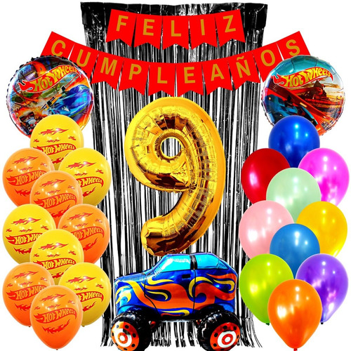 Combo Kit Deco Fiesta Globos Hot Wheels N°1