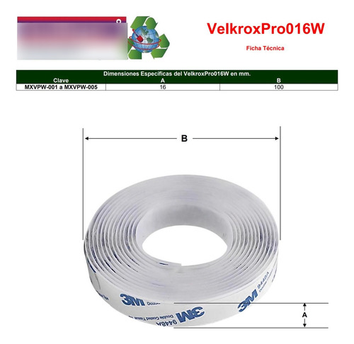 Banda Textil Para Organizar, Mxvpw-005, 5 Pzas, 16mm, 1m, Bl