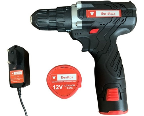 Furadeira Parafusadeira Benttoz 2 Baterias 12v + Kit C/ Bits