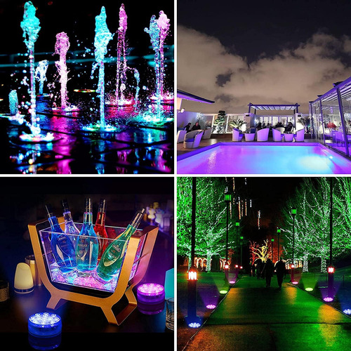 Luces Led Sumergibles Con Control Remoto Luz Impermeable D