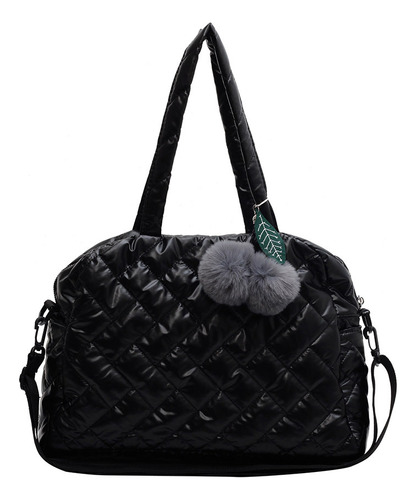 Bolsas Acolchadas De Algodón, Bolso Casual Con Pompones Para