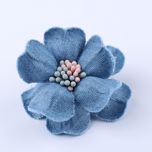 5pcs Lot Denim Tela Flor Tocado Ropa Sombrero Decoracion Diy