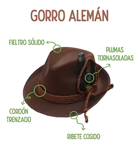 Combo 5 Sombreros Aleman Oktoberfest Oktober Fest
